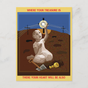 Cartão Postal Tesouro num campo