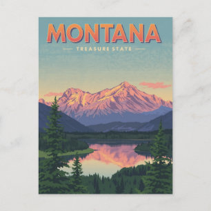 Cartão Postal Tesouros de Montana: Vista de Lago de Montanha Vin
