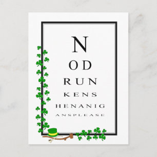 Cartão Postal Teste de olho divertido Sem brincadeiras bêbadas p