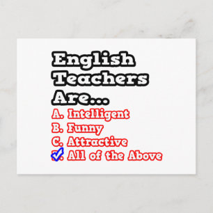 Cartão Postal Teste de professor de inglês...Piada