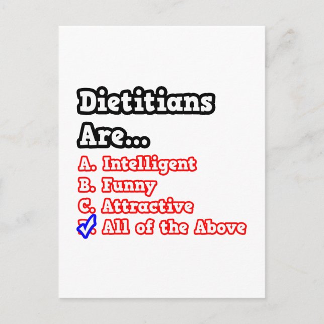 Cartão Postal Teste Dietitiano...Piada (Frente)