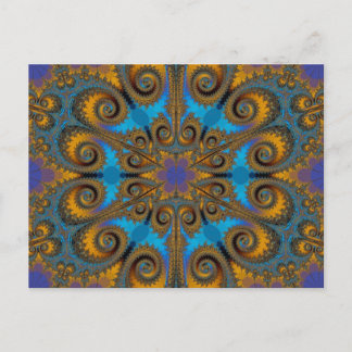 Cartão Postal teste padrão do fractal do floco de paisley