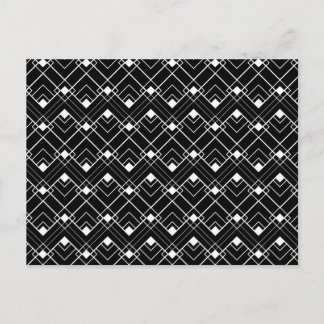 Cartão Postal Teste padrão preto & branco do art deco