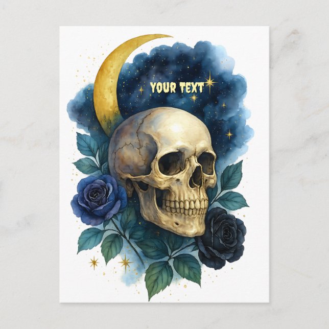 Cartão Postal Testemunha Ética Gótica Floral de Halloween Creepy (Frente)