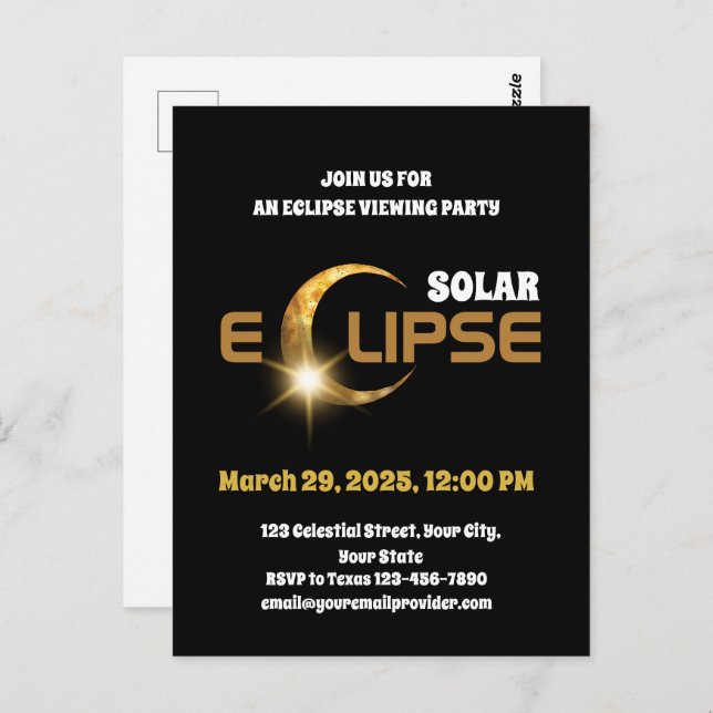 Cartão Postal Testemunhando o Eclipse Solar Parcial 29/3/2025 (Frente/Verso)