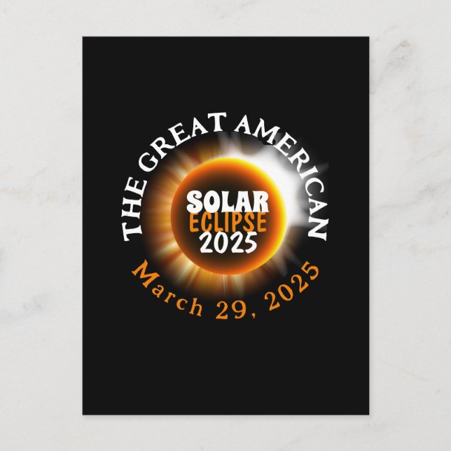 Cartão Postal Testemunhando o Eclipse Solar Parcial 3/29/2025 (Frente)