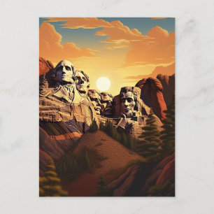 Cartão Postal Testemunhando o Grandeur do Monte Rushmore #9