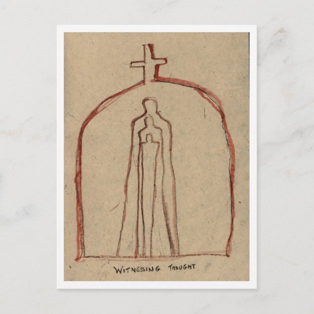 Cartão Postal Testemunhando Pensamentos. (Frente)