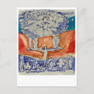 Cartão Postal Testemunhando pensamentos. Eckhart Tolle.