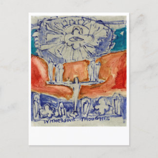 Cartão Postal Testemunhando pensamentos. Eckhart Tolle.