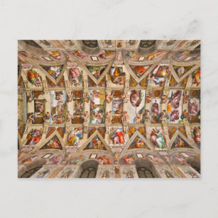 Cartão Postal Teto da Capela Sistina por Michelangelo