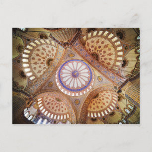 Cartão Postal Teto da Mesquita Azul em Istambul