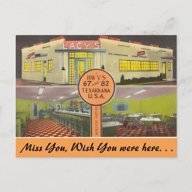 Cartão Postal Texas, a entrada do Lacy, Texarkana (Frente)