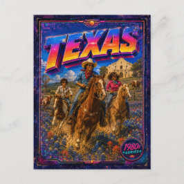 Cartão postal Texas anos 80 Retro