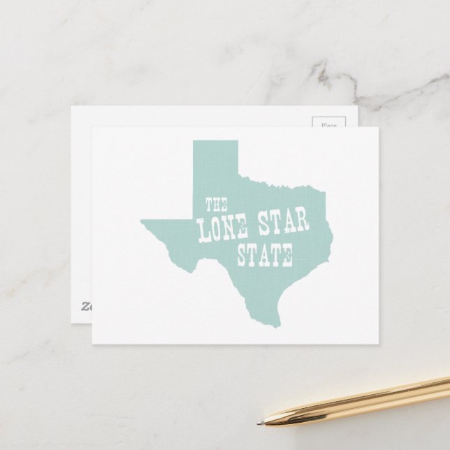 Cartão Postal Texas Apelido Texan Lone Star State Texian Motto (Frente/Verso In Situ)