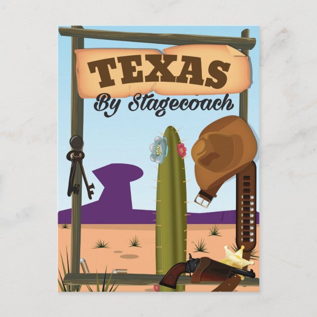 Cartão Postal Texas By Stagecoach (Frente)
