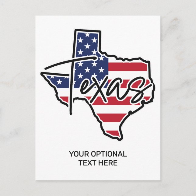 Cartão Postal Texas de texto personalizado (Frente)