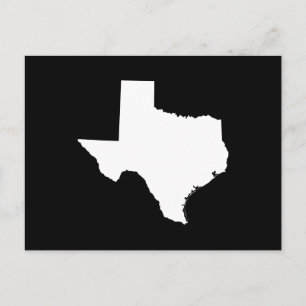 Cartão Postal Texas em branco e preto