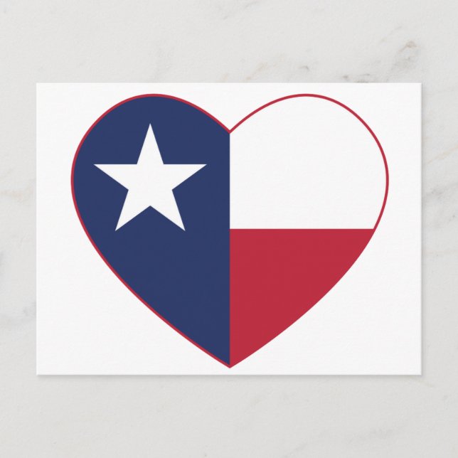 Cartão Postal Texas Flag Heart (Frente)