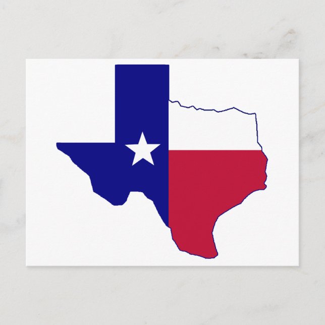 Cartão Postal Texas Flag Map (Frente)
