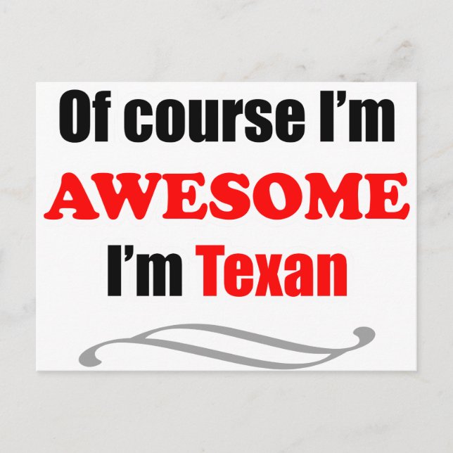 Cartão Postal Texas Is Awesome (Frente)