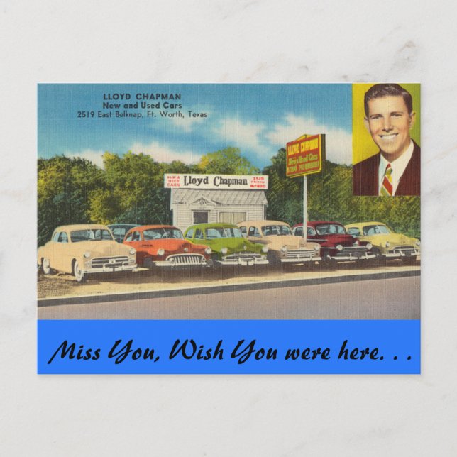 Cartão Postal Texas, Lloyd Chapman Auto, Fort Worth (Frente)