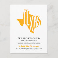 TEXAS Movimentamos novo endereço Novo Cartão-posta