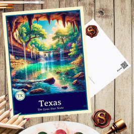 Cartão Postal Texas | Postcard Estilo Anime com Cel Shading