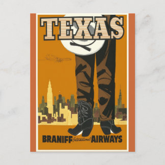 Cartão Postal Texas - Poster de arte Viagens vintage
