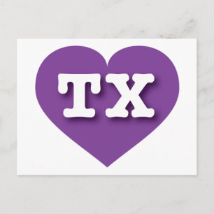 Cartão Postal Texas Purple Heart - Eu amo TX