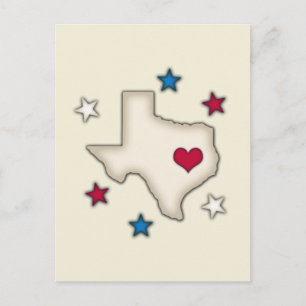 Cartão Postal Texas Red Heart