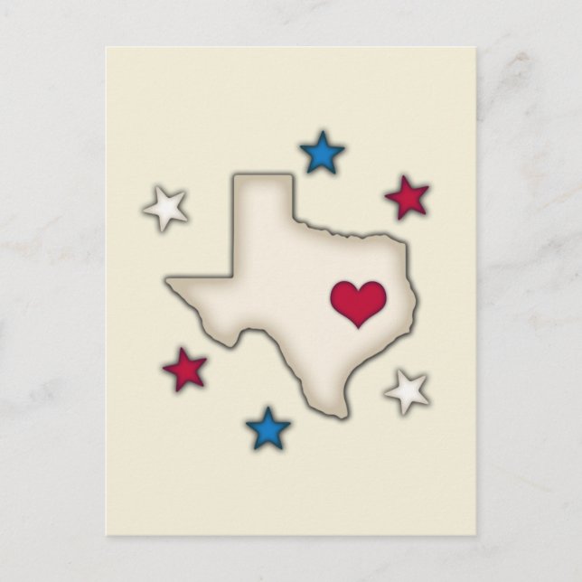Cartão Postal Texas Red Heart (Frente)
