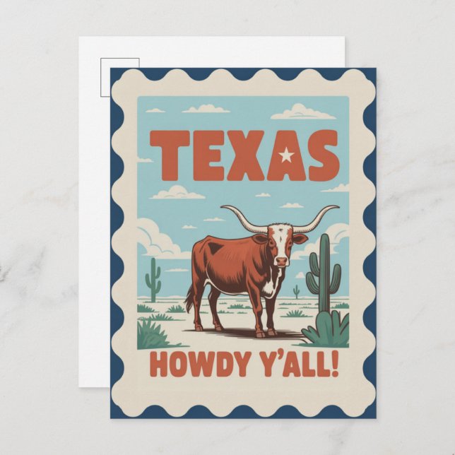 Cartão Postal Texas USA Vintage Travel (Frente/Verso)