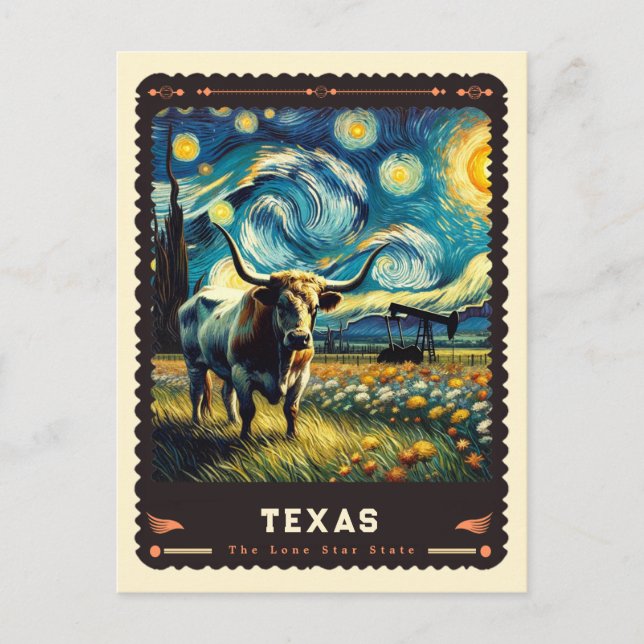Cartão Postal Texas | Vincent Van Gogh inspirado (Frente)