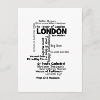 Cartão Postal Text Art "London"