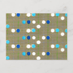 Cartão Postal Têxtil de corte de madeira japonês bolinhas