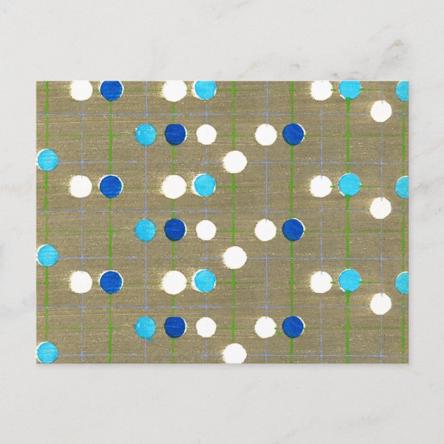 Cartão Postal Têxtil de corte de madeira japonês bolinhas (Frente)