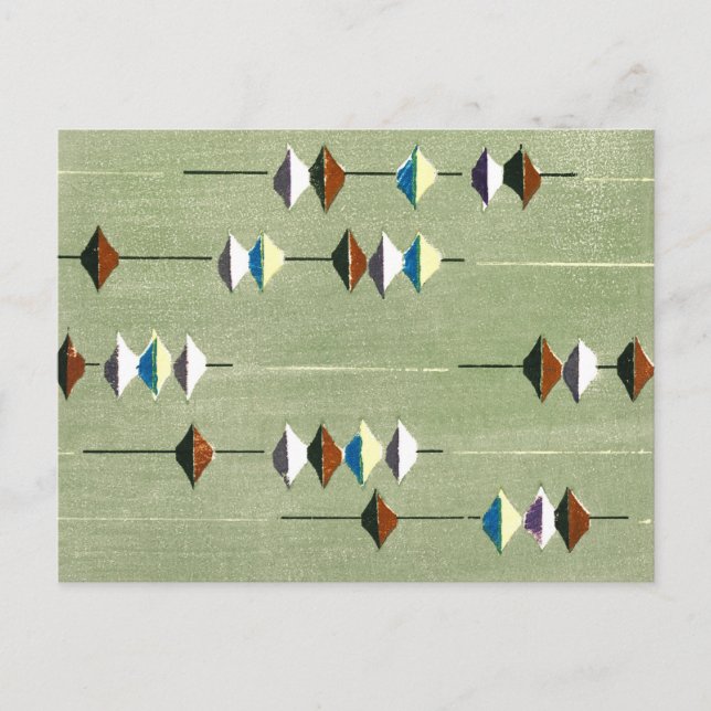 Cartão Postal Têxtil De Madeira Japonês (Frente)