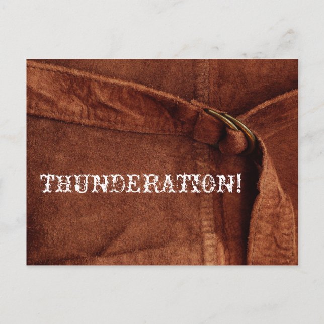 Cartão Postal Texto branco antigo na Foto Suede (Frente)