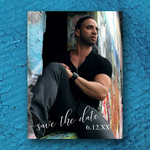 Cartão Postal Texto branco de foto vertical Salva a gradação de