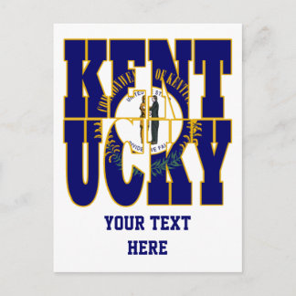 Cartão Postal texto da bandeira do estado de Kentucky