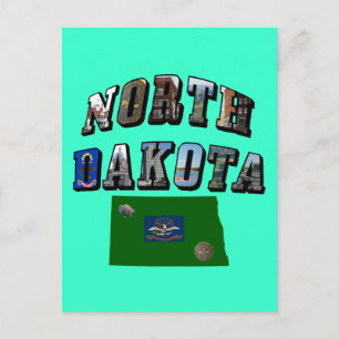 Cartão Postal Texto da Imagem da Dakota do Norte