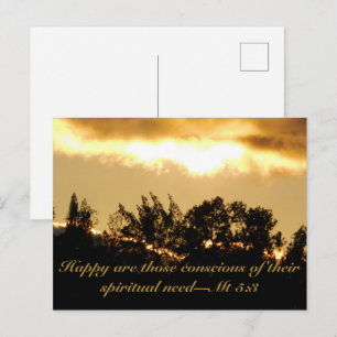 Cartão Postal texto das escrituras do pôr do sol