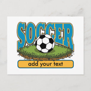 Cartão Postal Texto de adição de futebol personalizado