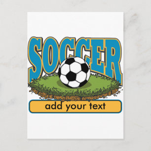 Cartão Postal Texto de adição de futebol personalizado