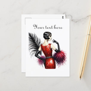 Cartão Postal Texto de adição de moça bonita