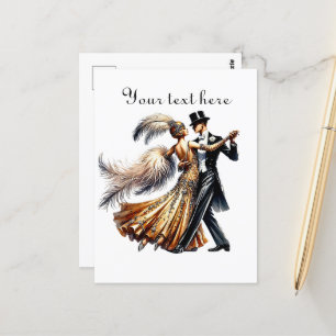 Cartão Postal Texto de adição do casal de corte