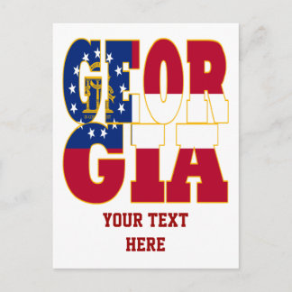Cartão Postal Texto de bandeira do Estado da Geórgia