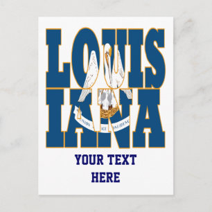 Cartão Postal Texto de bandeira do estado da Louisiana