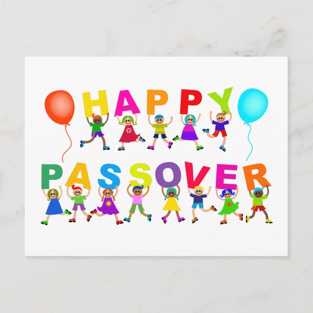 Cartão Postal Texto de Cartografia Gelada de Passover Feliz Text (Frente)